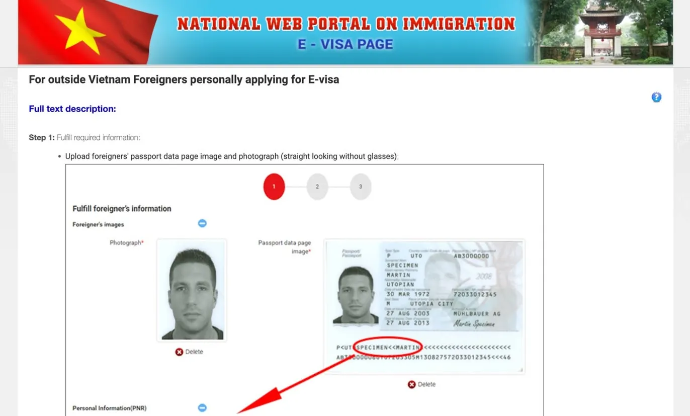 Портал e‑visa Вьетнама